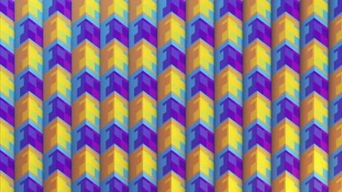 Animation featuring a moving geometric pattern composed of stair-shaped elements Stock Footage 320159424