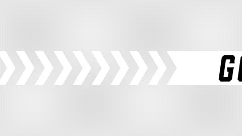 A animation featuring the text “READY GO” scrolling alongside an arrow Stock Footage 341467208