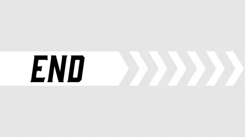 A  animation featuring the word “END” scrolling alongside an arrow Stock Footage 341467163