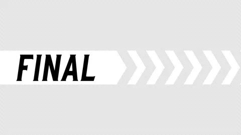 A  animation featuring the word “FINAL” scrolling alongside an arrow Stock Footage 341467168