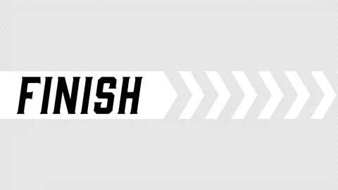 A animation featuring the word “FINISH” scrolling alongside an arrow Stock Footage 341467176