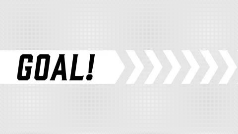 A animation featuring the word “GOAL” scrolling alongside an arrow Video stock 341467186