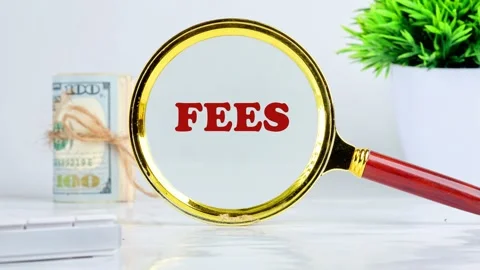 Animation of the FEES text through a magnifying glass Stock Footage 293126108