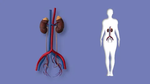 Animation of the Female kidney system Stock Footage 263539518