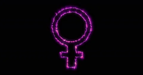 Animation of the female symbol (Venus) with alpha channel Stock Footage