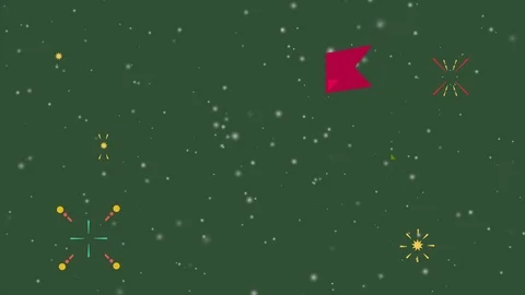Animation of festive firework and snow for Happy New Year day Video stock 99132900