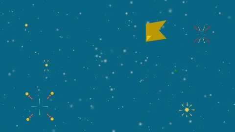 Animation of festive firework and snow for Happy New Year day Stock Footage 99132922