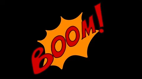 Animation of a fiery explosion drawn on a black background for insertion Stock Footage 321306568