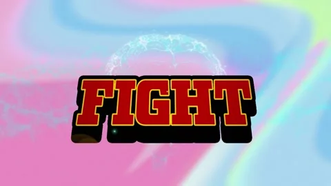 Animation of fight text over brain and shapes Stock Footage 326097149