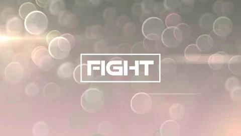 Animation of fight text over spot lights on grey background Stock Footage 307471716