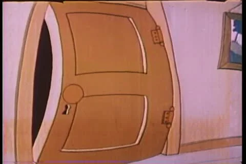 Animation of fighting going on behind closed doors Video stock 11347750