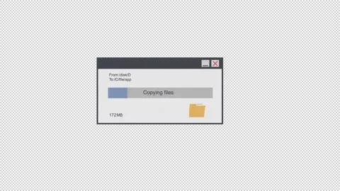 Animation of the file copy window. Cartoon Stock Footage 155179841