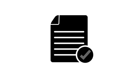 Animation of file document with checklist icon appearing on white backgroun.. 動画素材 331531085