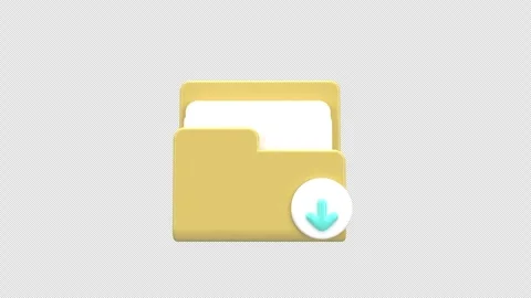 The animation a file folder with a downward arrow, symbolizing downloading .. Stock Footage 307478613