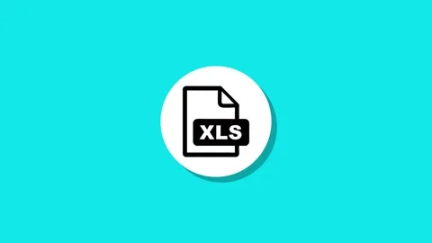 Animation of a file icon with an xls extension against a vibrant turquoise .. Stock Footage 329272793