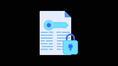 Animation file lock icon on black backgr... | Stock Video | Pond5