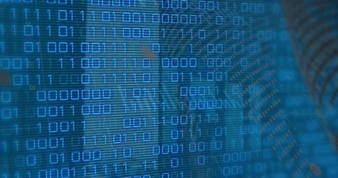 Animation of financial data and globe over binary code on blue background Stock-Footage 326411307