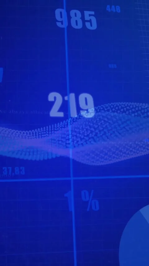 Animation of financial data with graphs and charts on blue background Stock Footage 344404262