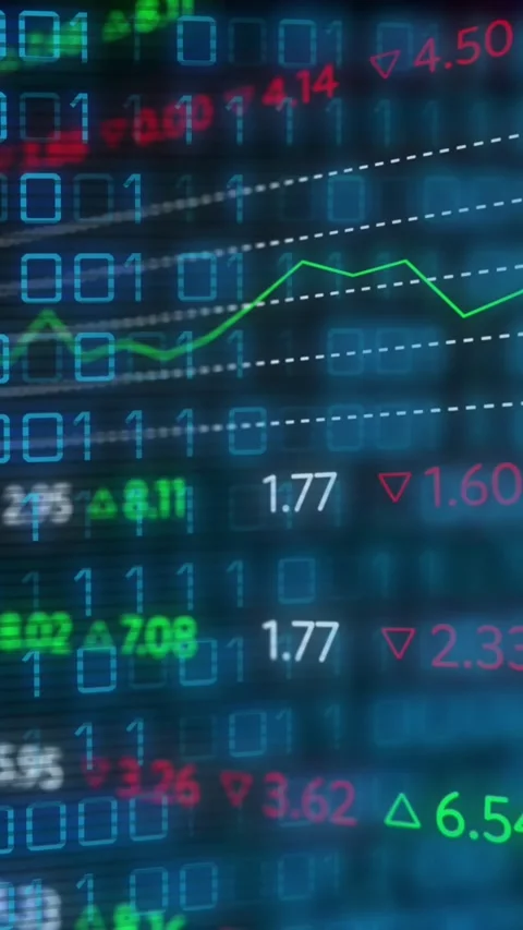 Animation of financial data over binary code on black background 스톡 동영상 343995733