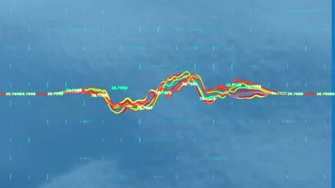 Animation of financial data processing against textured blue background Stock Footage 220590861