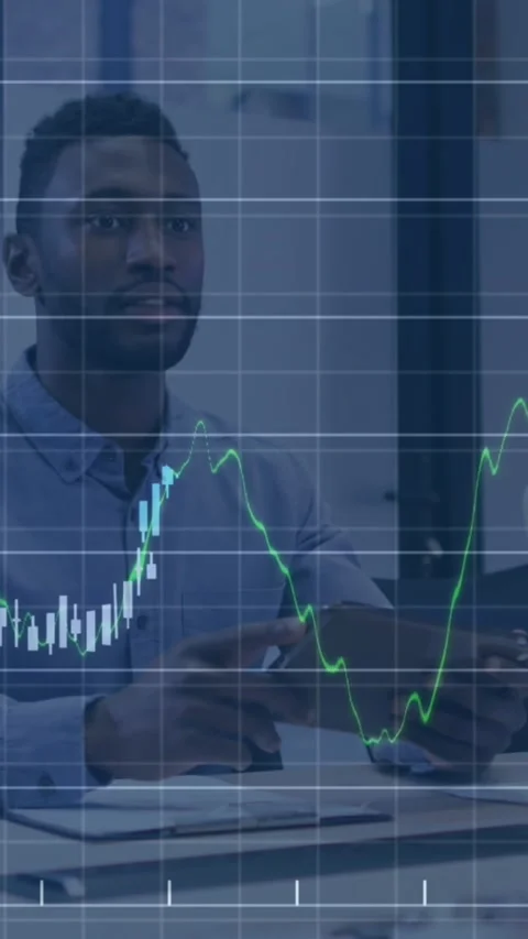 Animation of financial data processing against diverse colleagues shaking hands Stock Footage 344746178