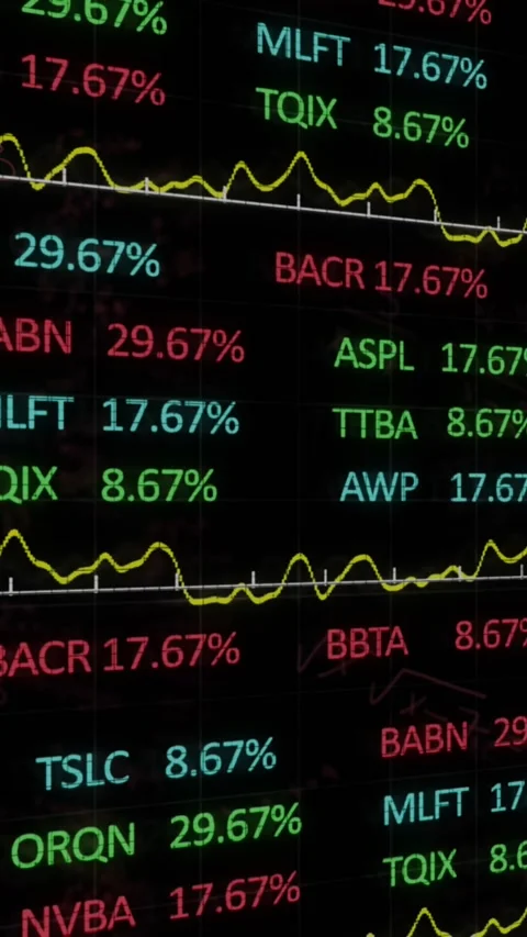 Animation of financial data processing and stock market data Stock Footage 344678894