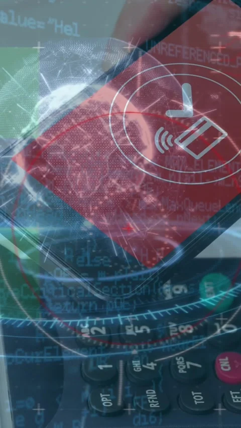 Animation of financial data processing and globe over smartphone and payment Stock Footage 344765678