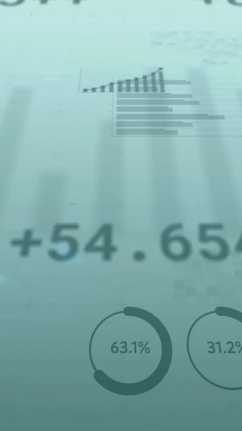 Animation of financial data processing on blue background Stock Footage 319415946