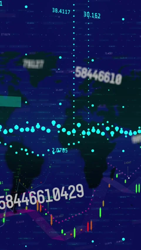 Animation of financial data processing Stock Footage 342097800