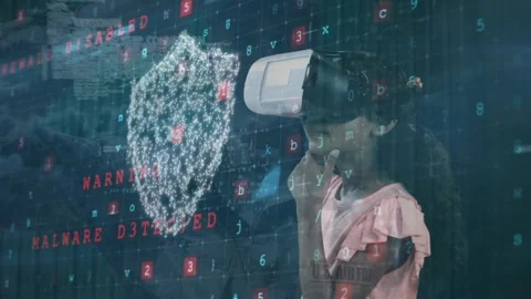 Animation of financial data processing with globe arrow over binary coding Stock Footage 325963920