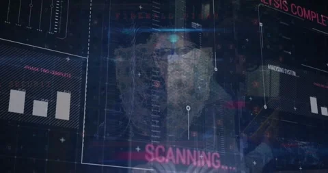 Animation of financial data processing with globe online security icons Stock Footage 330336532