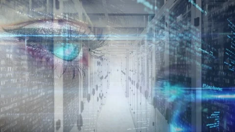 Animation of financial data processing with globe over stacked up view of Stock Footage 330468831