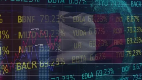 Animation of financial data processing with globe Stock Footage 330771220