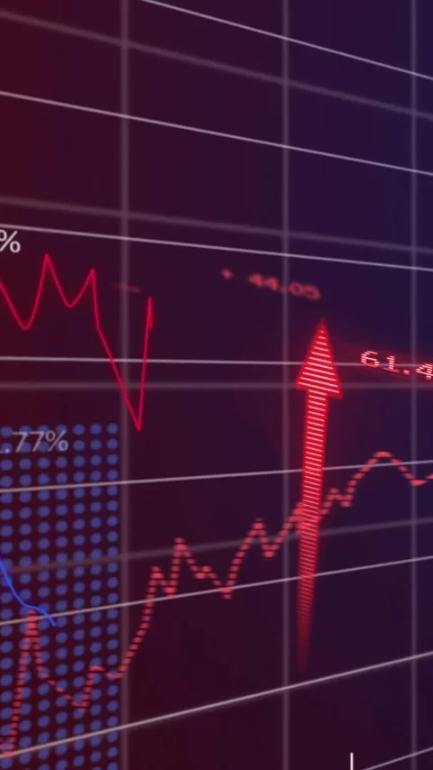 Animation of financial data processing on grid over dark background Stock Footage 320149948