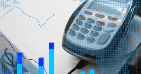Animation of financial data processing over payment terminal Stock Footage 152167565