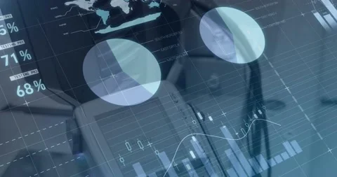 Animation of financial data processing over payment terminal Stock Footage 155779787