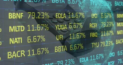 Animation of financial data processing over payment terminal Stock Footage 162899798