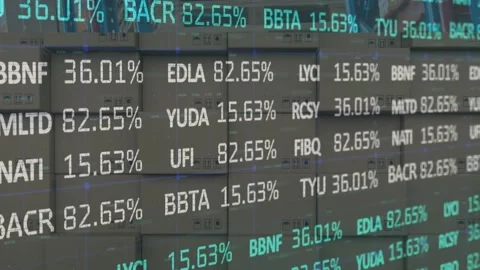 Animation of financial data processing over stack of cardboard boxes in Stock Footage 165091905