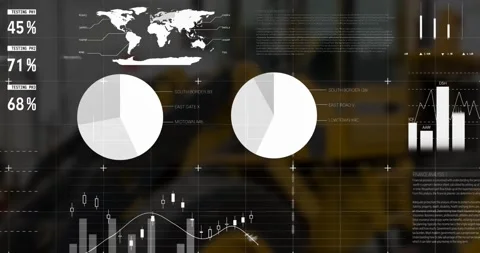 Animation of financial data processing over payment terminal Stock Footage 209619666