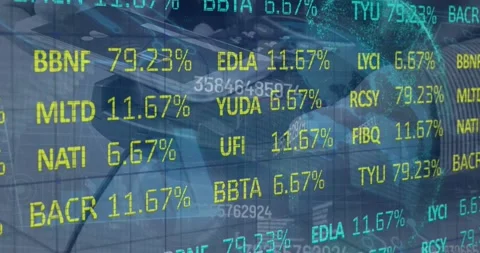 Animation of financial data processing over payment terminal and smartphone Stock Footage 233277322