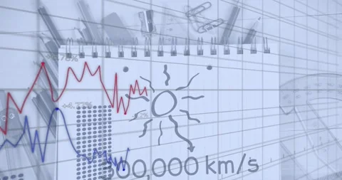 Animation of financial data processing over mathematical formulae Stock Footage 257196451