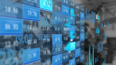 Animation of financial data processing over warehouse 库存影片 307895161