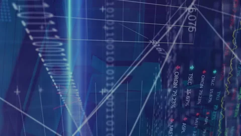 Animation of financial data processing over document office files 库存影片 312299807