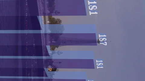 Animation of financial data processing over paris cityscape Stock Footage 312525701