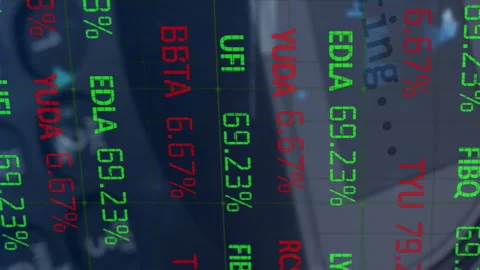 Animation of financial data processing over payment terminal and smartphone Stock Footage 313378105