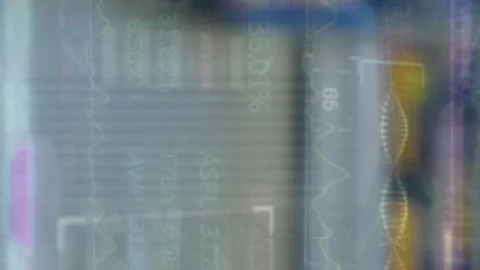 Animation of financial data processing over man with shopping trolley Stockbeeldmateriaal 314613454