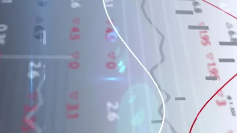 Animation of financial data processing over stack of coins Stock Footage 315212743