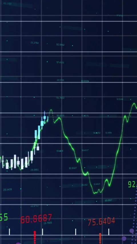 Animation of financial data processing over grid on dark background Stock Footage 319223304