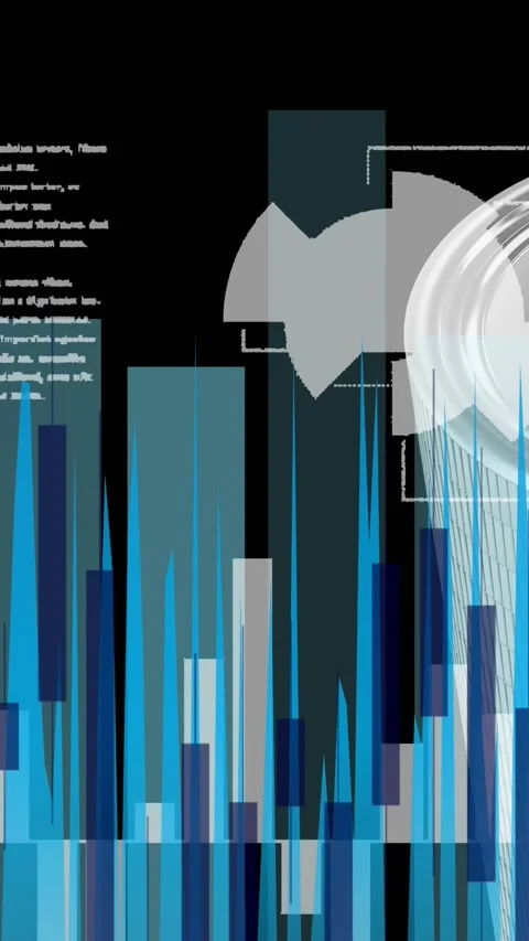 Animation of financial data processing over stacks of silver american dollar Stock Footage 319513917
