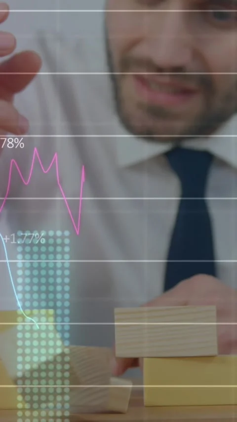 Animation of financial data processing over caucasian businessman Stock-Footage 320228981